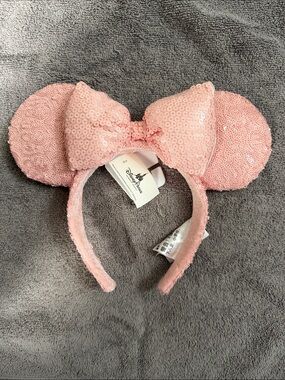 Disney Pink Sequin Minnie Ear Headband with Bow